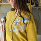 Vintage Mustard Floral Button Cardigan