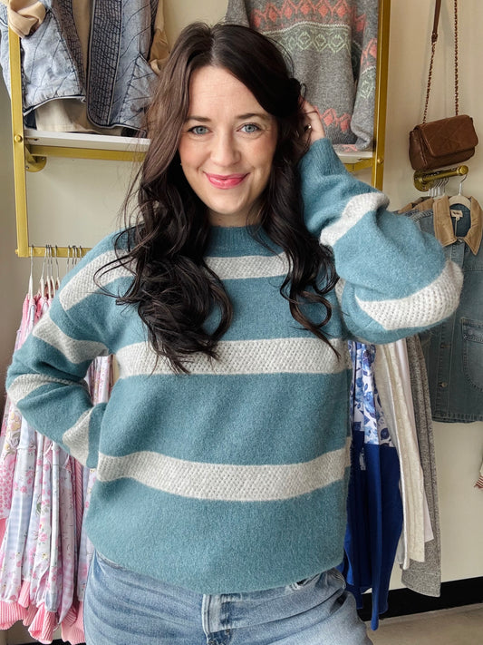 Criss Cross Detail Crewneck Sweater