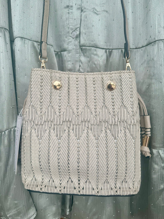 Light Grey Textured Crossbody