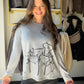 Grey Cat Sketch Long Sleeve