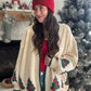 Cream Tree Cardigan Sweater