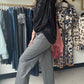 Tribal&nbsp;

Effortlessly move through your day in style with our Charcoal High Rise Capris. These versatile pants feature a flattering high-rise fit and relaxed wide legs for ease and comfort. The classic fly and marbled button add timeless charm, and the stretch ponte fabric ensures all-day comfort with a polished finish.

Fly front and DTM marble plastic button waistband closure
High rise
Wide leg
26'' inseam
Front and back patch pockets
Every Body stretch ponte fabric
