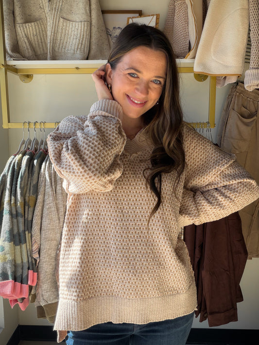 The Cream Chenille V Neck Sweater by Very J brings the plush texture of chenille to a beautifully simple wardrobe staple. Its cream shade makes pairing effortless, while the V neckline gives you space to show off a favorite necklace or add a little layered detail.

Picture a slow morning that turns into lunch with friends: slip into this sweater, add your favorite denim and ankle boots, and your outfit is ready. The creamy neutral works just as beautifully with earthy tones or black pants, making it easy to