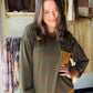 Your new weekend essential. The Cocoa Brushed Stripe Pocket Crewneck by Staccato combines cozy micro-brushed fabric with a subtle stripe mix-media design for a look that's relaxed but anything but basic.

Featuring a classic crewneck silhouette, long sleeves, a chest pocket, and color-trimmed details, this sweatshirt layers beautifully over your favorite tee or under a vest. The soft brushed texture makes it a go-to for cool days when comfort is non-negotiable.

Crewneck silhouette with color trim
Chest poc