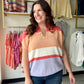 Color blocking never looked so fresh. The Coral &amp; Lilac Sleeveless Block Sweater combines two of the season's most playful hues in a relaxed, wear-anywhere silhouette that's equal parts cozy and chic.

Featuring a slit neckline and ribbed waistband for a polished finish, this sleeveless sweater is the perfect layering piece — throw it over a fitted turtleneck in cooler months or wear it solo when the temps rise. Designed with a size-inclusive range from S to 3XL.

Color block design in coral and lilac
S