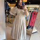 Natural Smocking Midi Dress