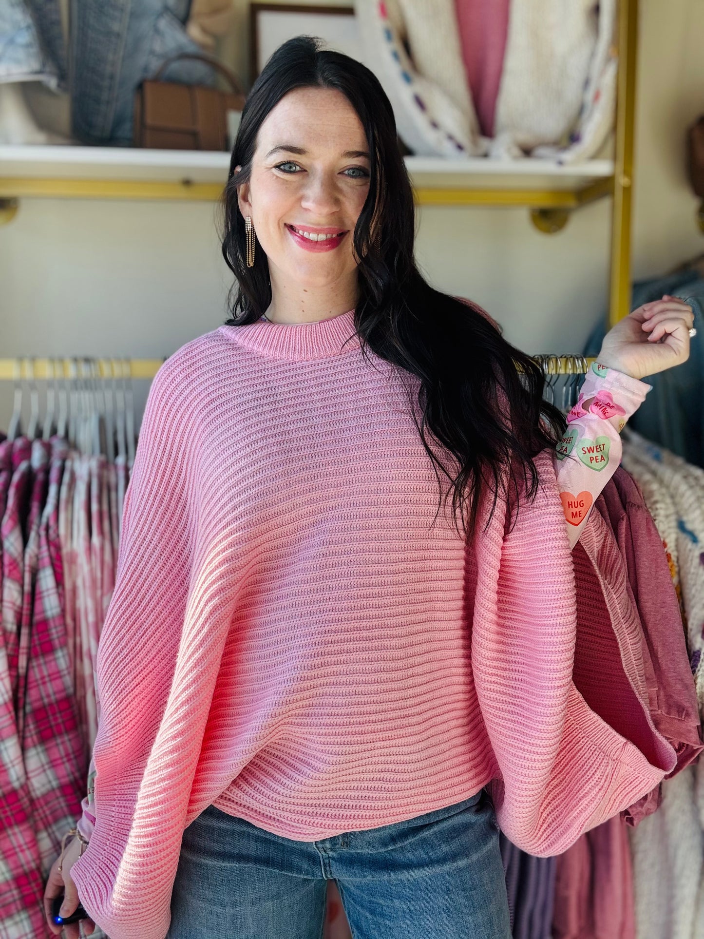 Meg Pullover Poncho - Pink