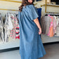 Dark Denim Wing Sleeve Dress