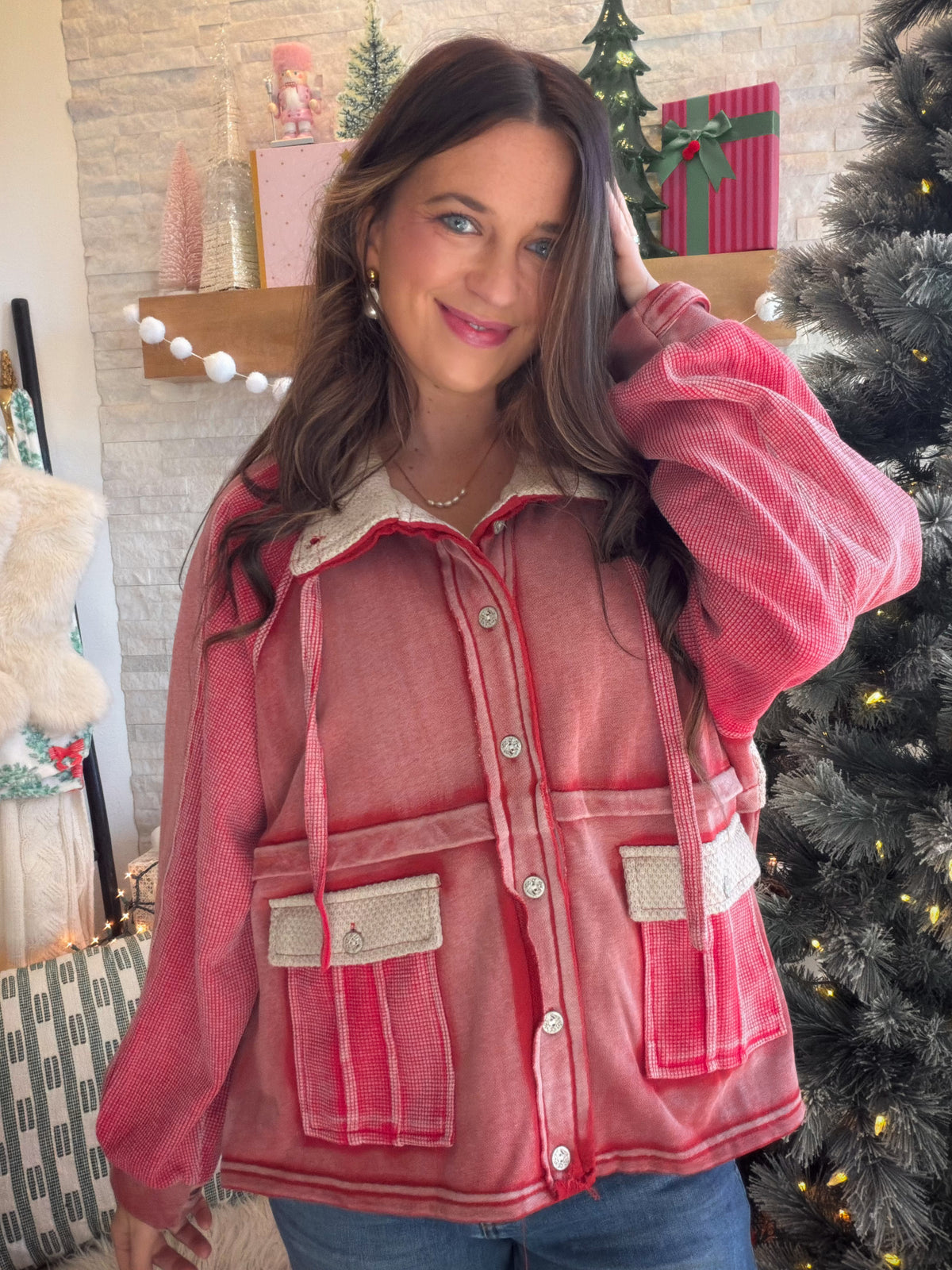 Crimson French Terry Jacket