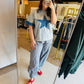 Denim Star Patchwork Terry Top
