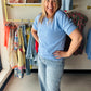 Chambray Half Sleeve Top