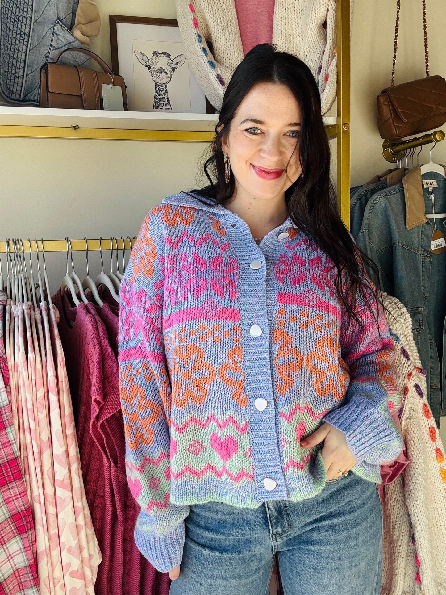 Spring Graphic Knit Sweater