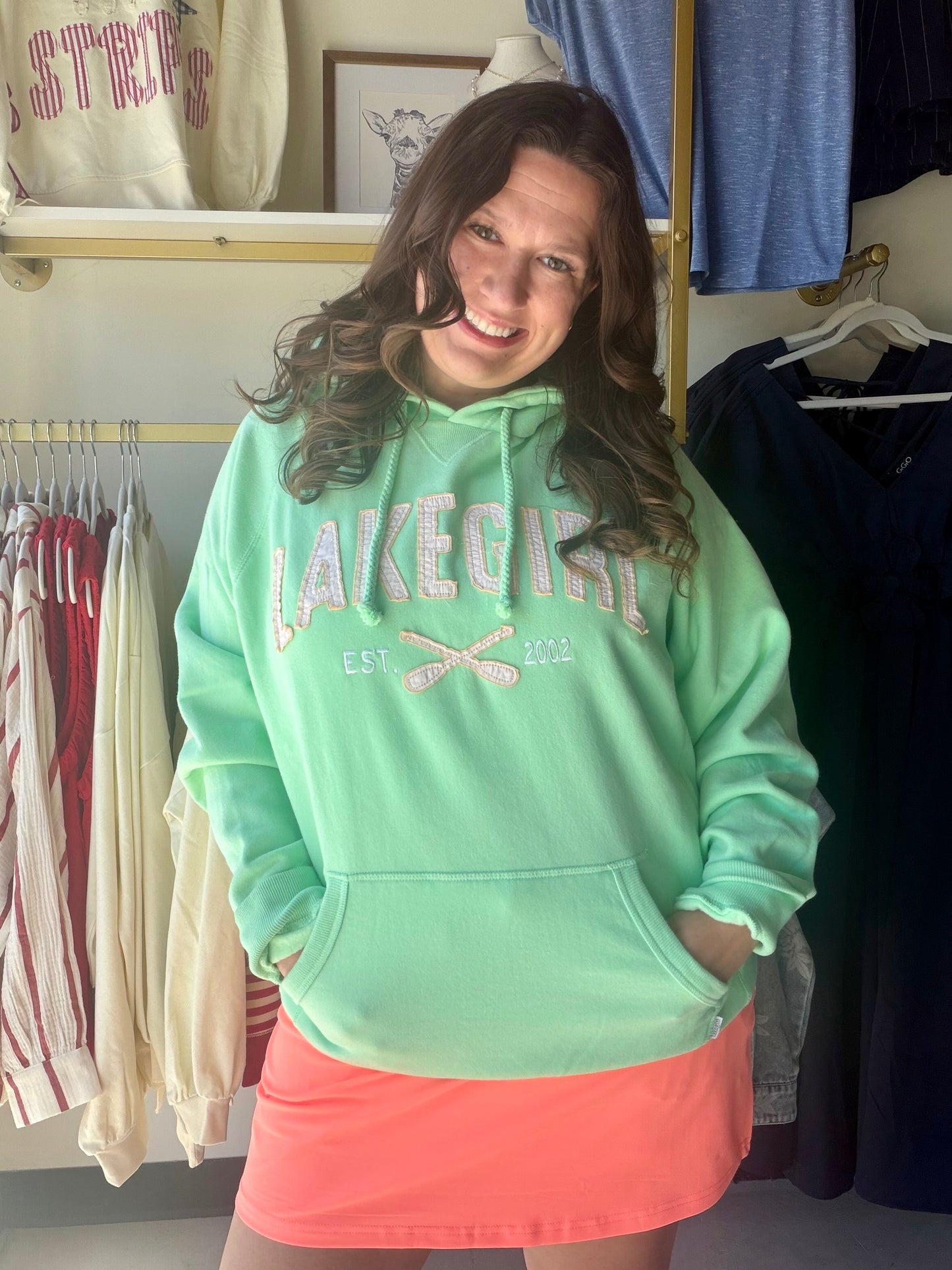 Mint Hooded Fleece Sweatshirt - Lakegirl