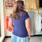 Navy Blanket Stitch Sweater