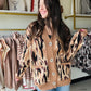 Brown Animal Print Cardigan