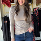 Ash Mocha Microfiber Mock Neck