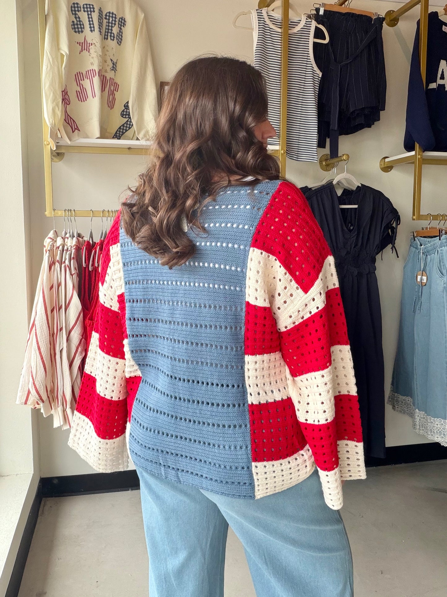Stars & Stripes Crochet Sweater