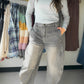 Black Denim Barrel Pants