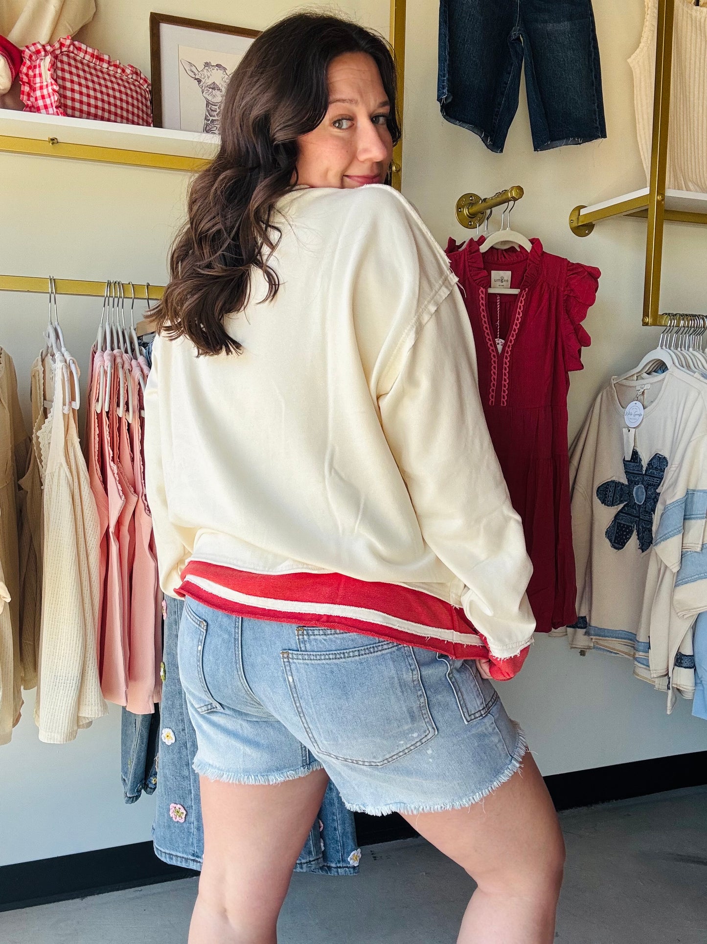 Strawberry Patch Terry Pullover