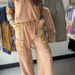 Camel Plaid Mix Thermal Pants