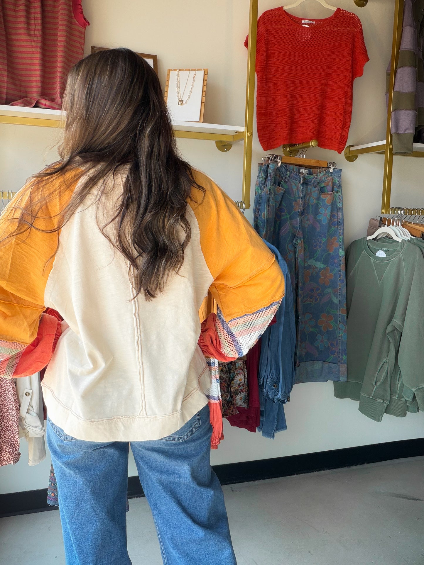 Color Mix Cotton Slub Pullover