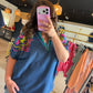 Chambray Vibrant Sleeve Dolman Top