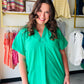 Island Green V Neck Blouse
