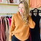 Brown Quarter Zip Knitted Sweater