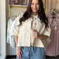 Ecru Denim Poncho Jacket