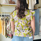 Olive Floral Flutter Sleeve Blouse