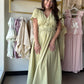 Pistachio Floral Appliqué Maxi Dress