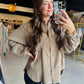 Olive Grey Gauze Button Up