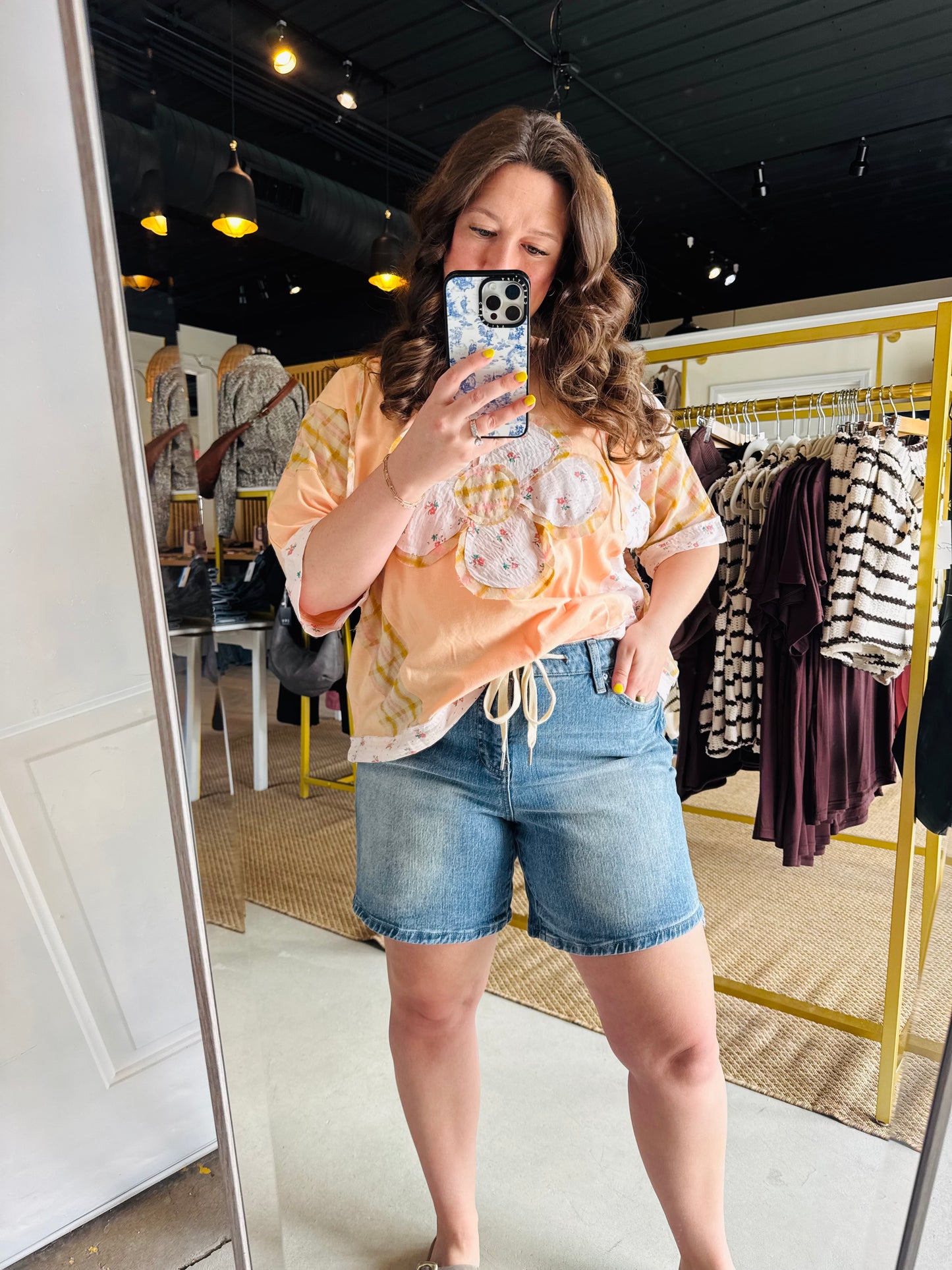 Flower Patch Short Sleeve Hoodie