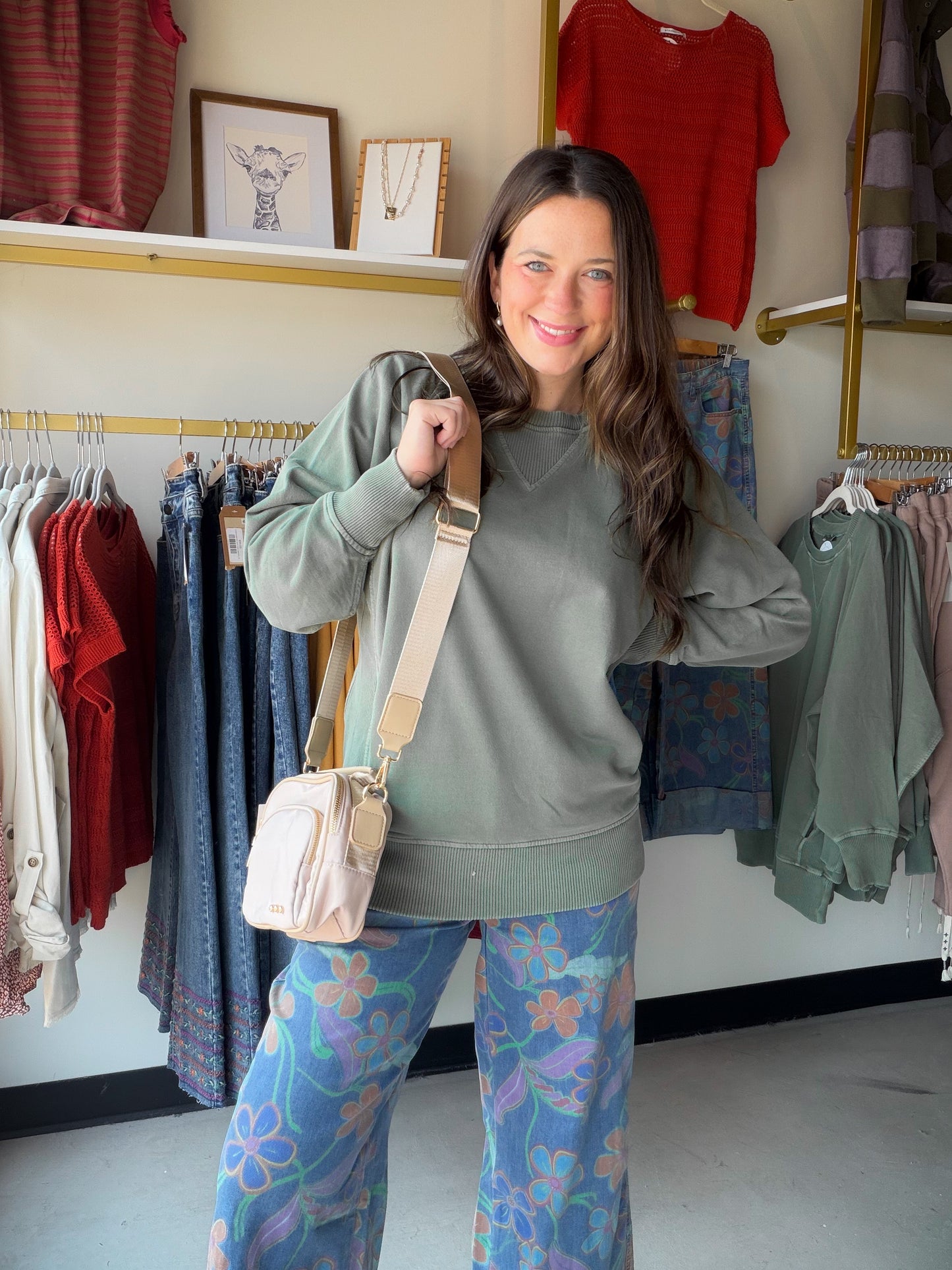 Army Green Pigment Dyed Pullover
