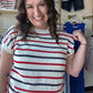 Americana Stripes Open Knit Top