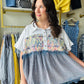 Collared Boho Placket Detail Top