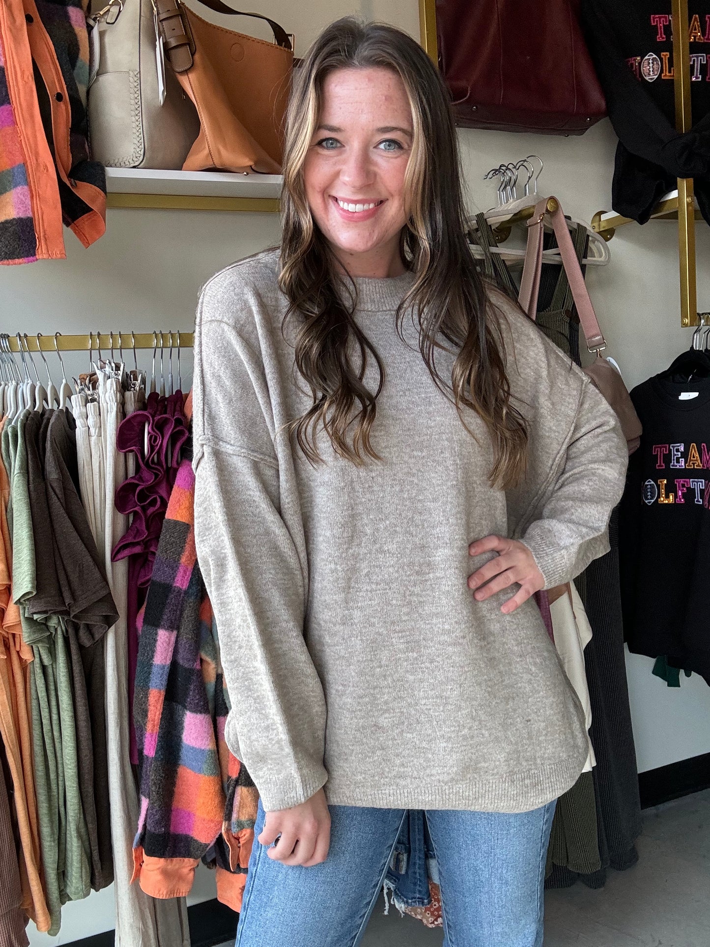 Heather Mocha Melange Sweater