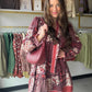 Wine Mix Abstract Mini Dress