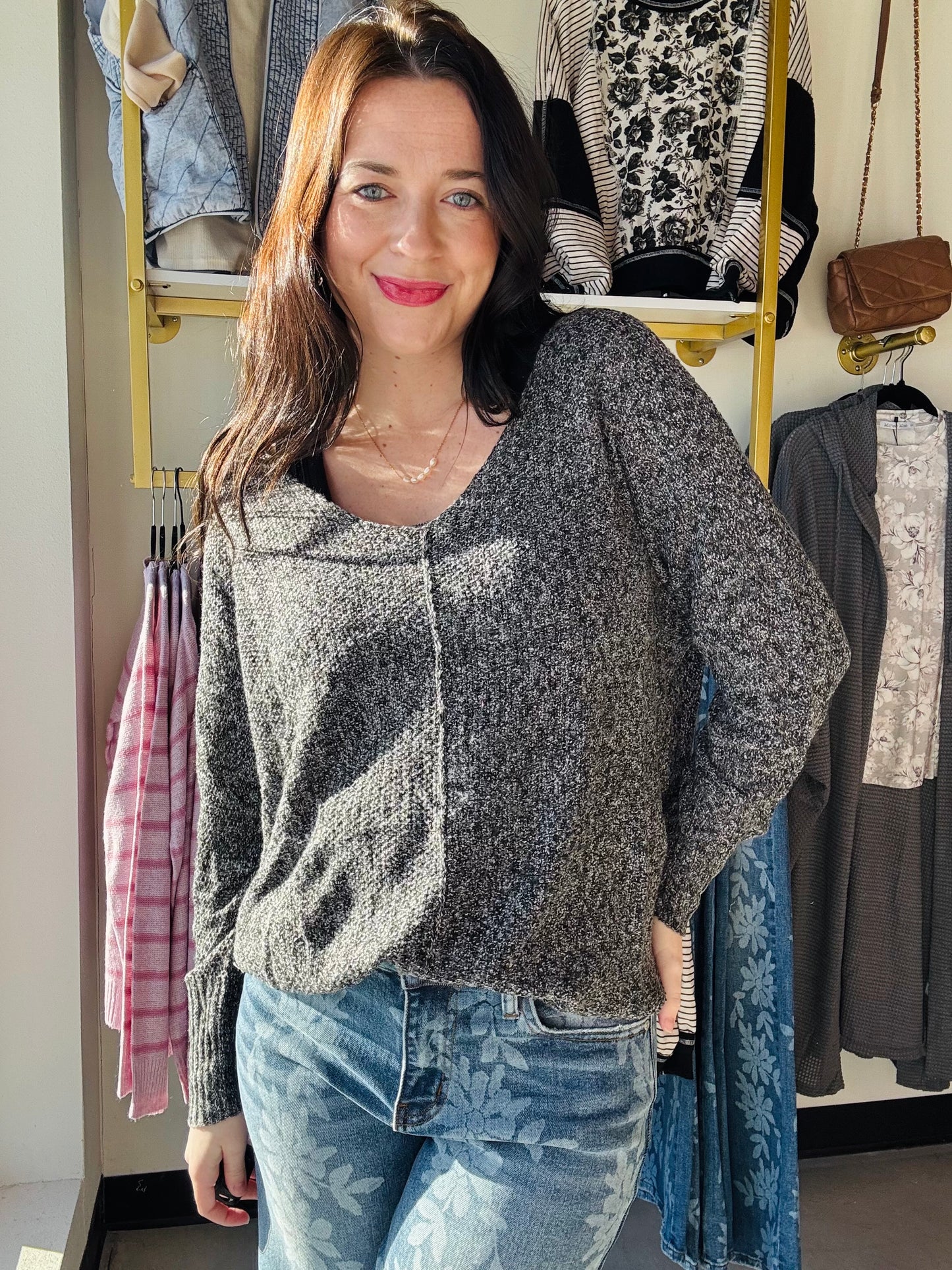 Snow Black Lightweight Sweater