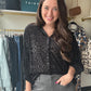 Black Burnout Button Top