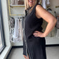 Black Button Up Collared Dress