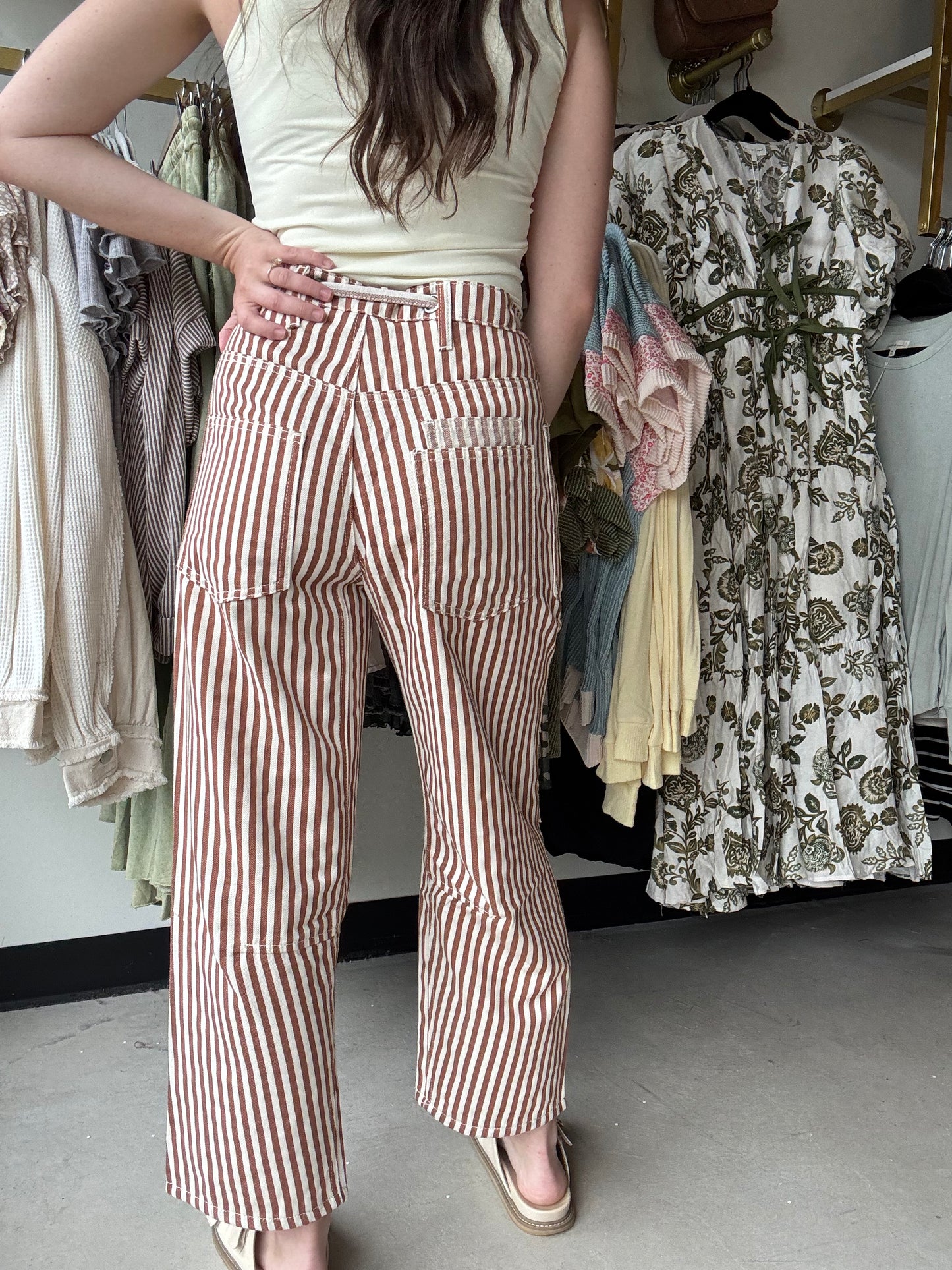 Easel Striped Twill Pants