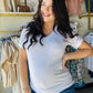 White Chloe Pocket Tee