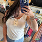 Cream Stud Accent Knit Tank