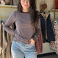 Ivory Coffee Stripe Stacey Top