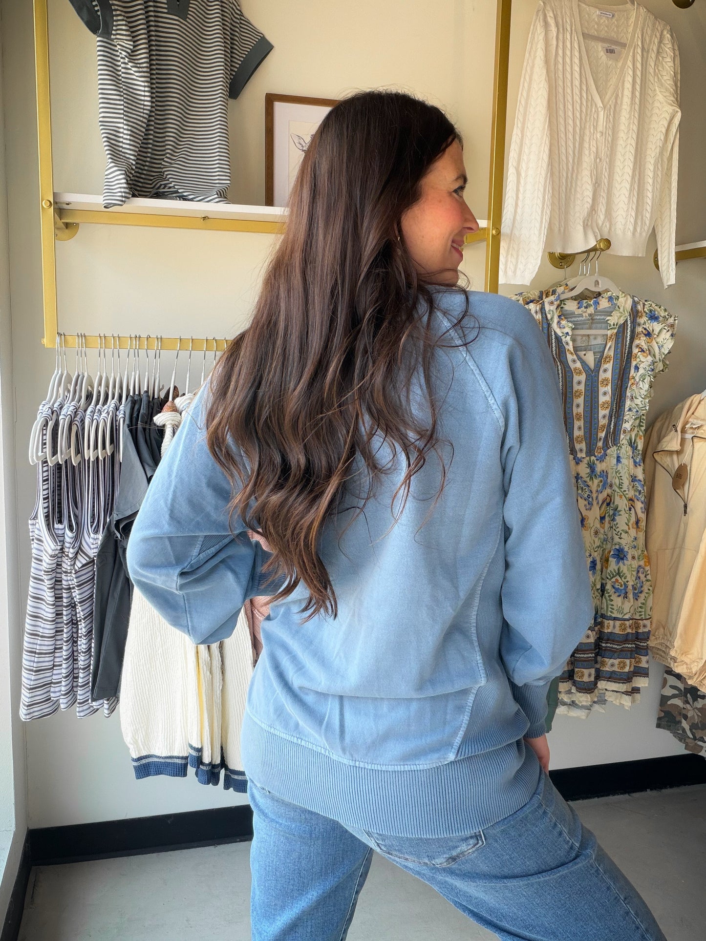 Dusty Blue Pigment Dyed Pullover