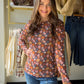 Fall Floral Mesh Top