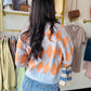 Orange Chambray Argyle Sweater