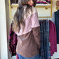 Neutral Purple Block Full Zip