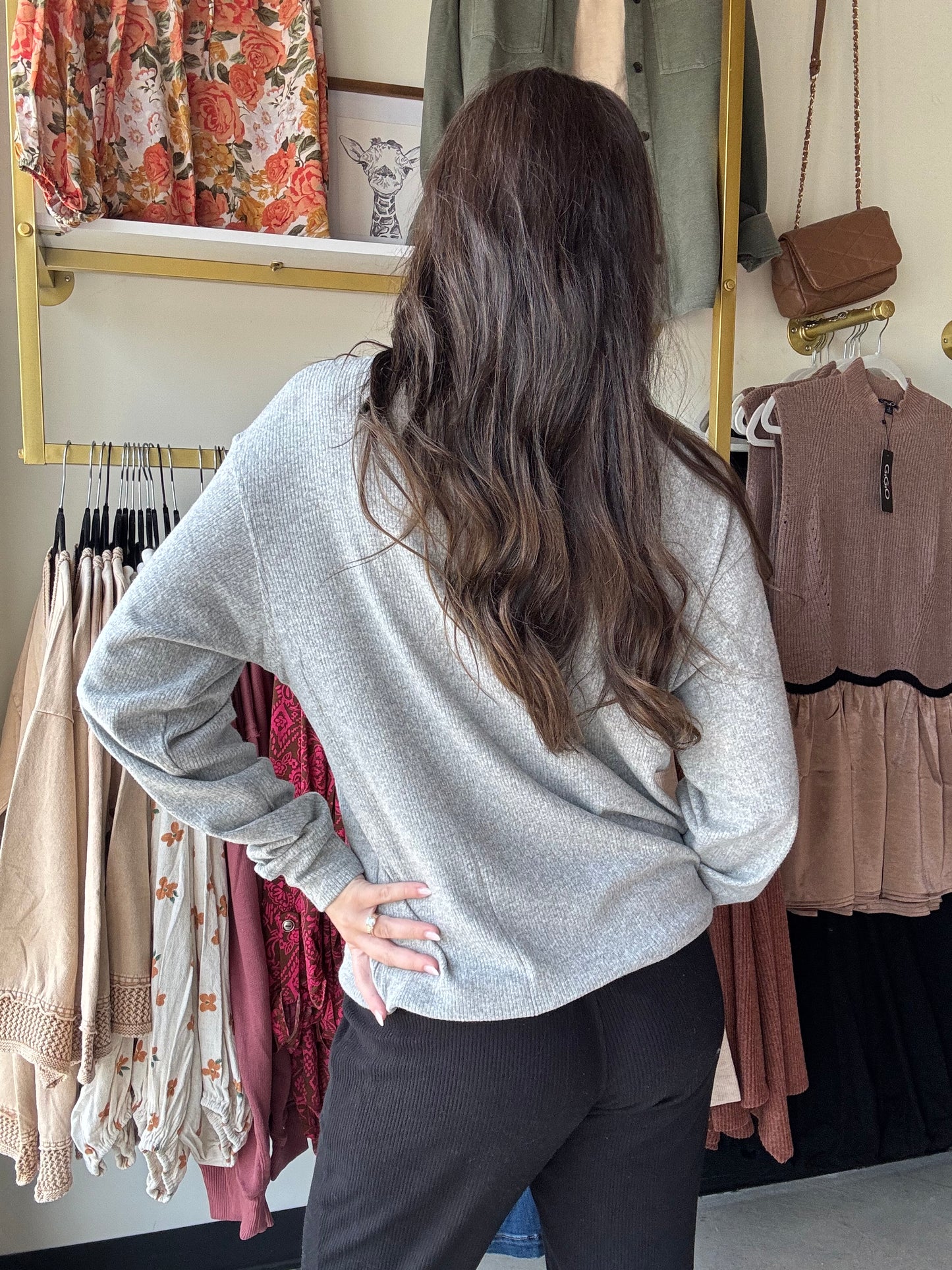 Light Grey Corrine Pullover